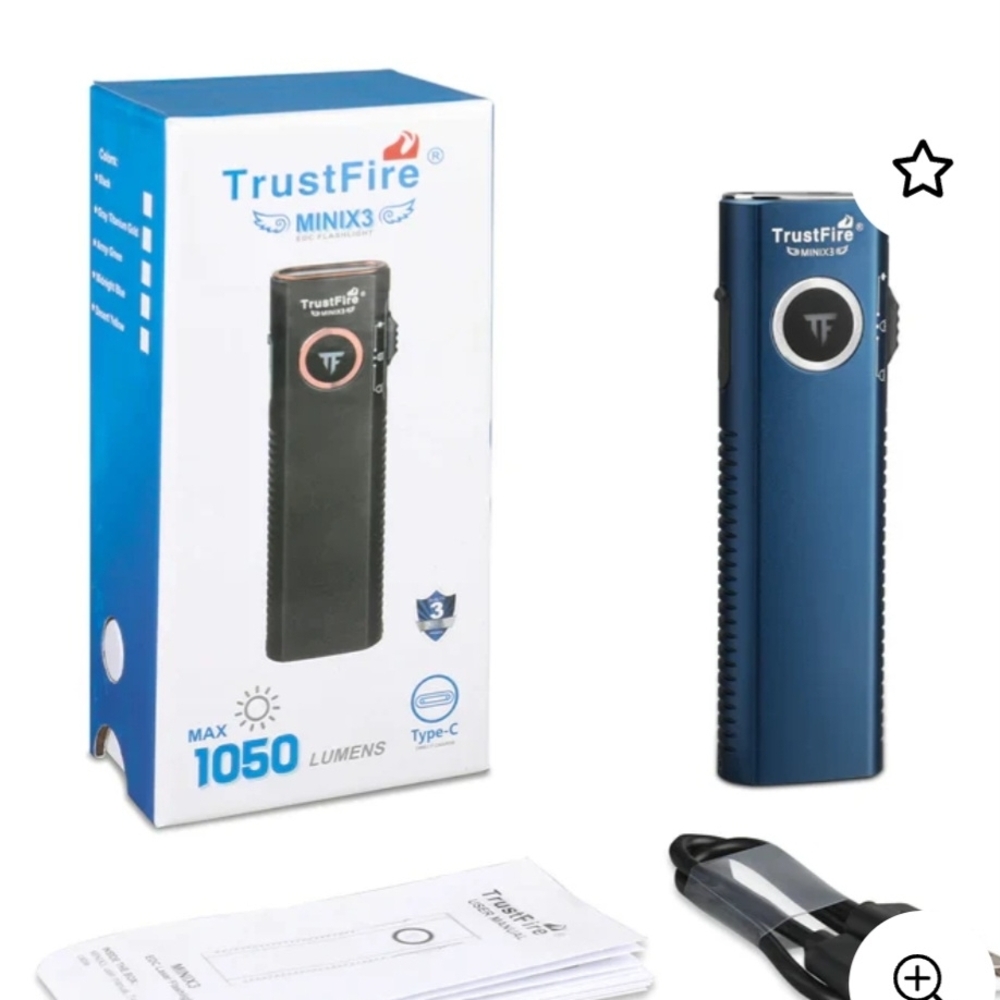 TrustFire MiniX3 Portable 1050 Lumen LED Flashlight - black